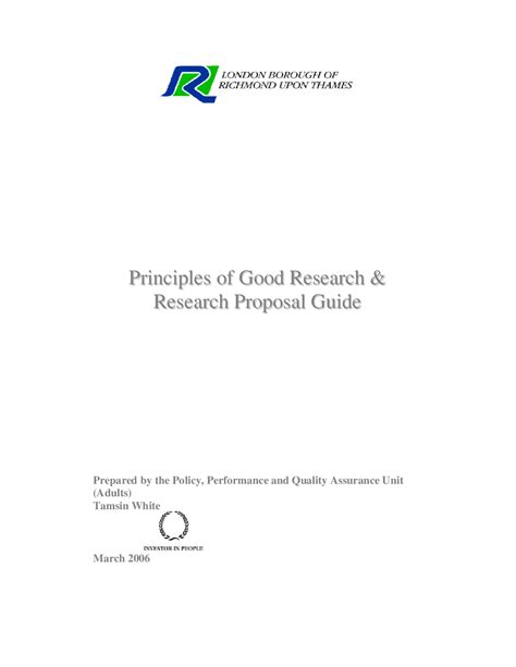 Principles Of Good Research And Research Proposal Guide Study Notes