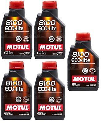 NEW Motul 8100 ECO Lite 0w20 0W 20 0 20 FULLY SYNTHETIC MOTOR ENGINE