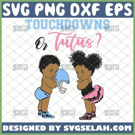 Touchdown Or Tutus Gender Reveal SVG Baby And Football SVG Selah