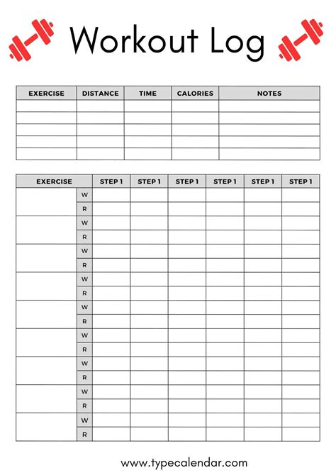 45 Free Printable Workout Log Templates Pdf Word Excel