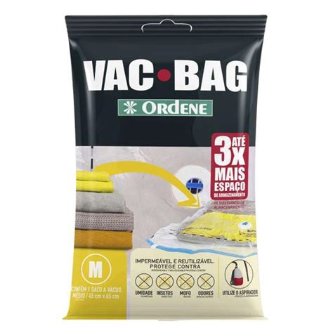 Saco a Vácuo Protetor de Roupas Vac Bag Médio 45x65 Ordene Saco a