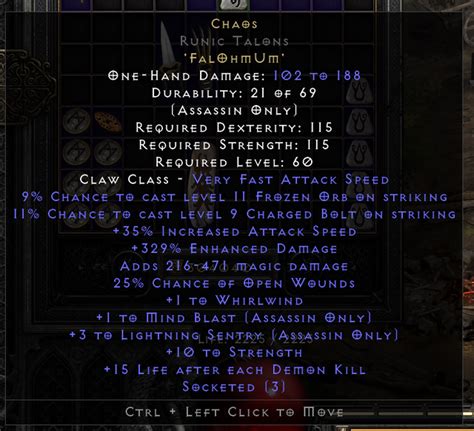 Sexy Chaos Fury Runic Talons Combo Topic D2jsp