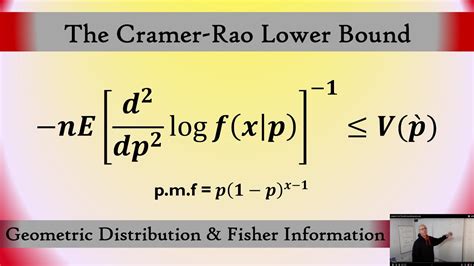 Cramer Rao Lower Bound Of The Geometric Distribution Youtube