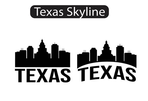 Texas city skyline silhouette vector illustration 7554621 Vector Art at ...