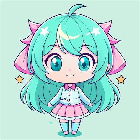 Premium Vector | Cute woman chibi pastel colors