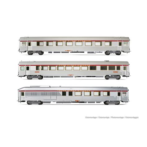 Set De 3 Voitures Voyageurs TEE Mistral SNCF Jouef HJ4164 A4Dtux