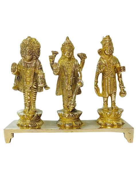 Buy Brass Brahma Vishnu Mahesh(Shiv) Home Decorative Showpiece Brahma ...