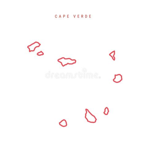 Cape Verde Editable Outline Map Vector Illustration Stock Vector