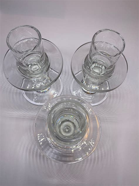 Vintage Set of 3 Krosno Poland Crystal Glass Candle Holder - Etsy