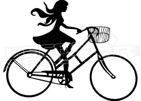 Girl Riding Bike Funny Decal Sticker - DecalMonster.com