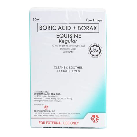 Equisine Boric Acid Borax Regular Eye Drops 10ml Watsons Philippines