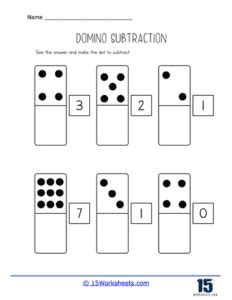 Domino Subtraction Worksheets - 15 Worksheets.com