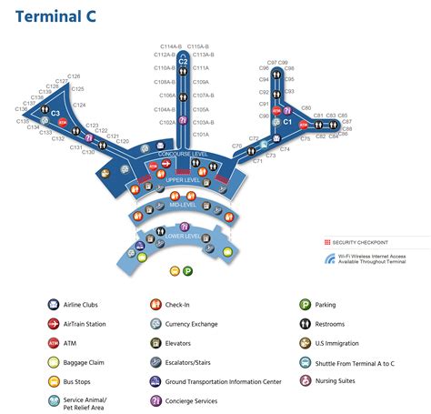 Newark Liberty Airport Map (EWR) - Printable Terminal Maps, Shops, Food