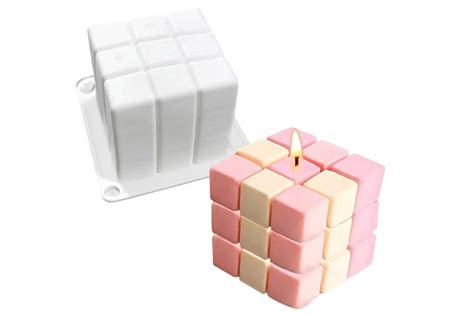 Molde Silicona Para Velas Molde Silicona Cubo D P Velas Lis