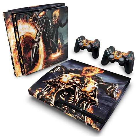 Skin Adesivo PS3 Slim Ghost Rider Motoqueiro Fantasma A No Shoptime