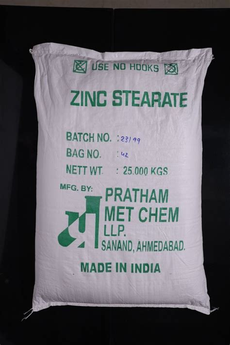 Zinc Stearate Powder Packaging Type Hdpe Bags Grade Standard