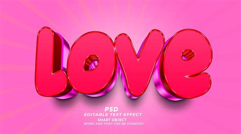 Premium Psd Love 3d Editable Photoshop Text Effect Style With Background