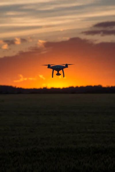 Silhouette Drone Background Sunset Flying Drones Evening Sky Uav Drone Stock Photo by ©kckate16 ...