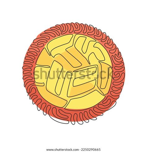 Single One Line Drawing Sepak Takraw Stock Vector Royalty Free