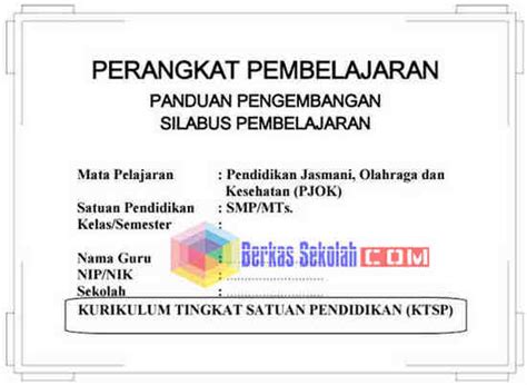 Perangkat Pembelajaran Penjas Smp Mts Kelas 9 Ktsp