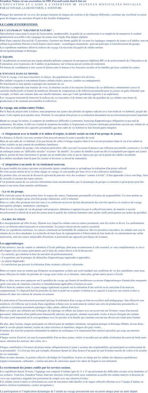 Objectifs Et Projet Ducatif