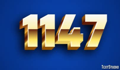 1147 Efecto de texto y diseño de logotipos Número