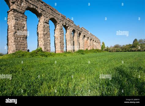 Ancient Aqueduct Claudio Anio Novus Park Of The Aqueducts Parco Degli