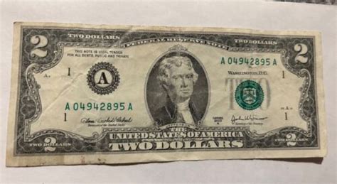 Rare 2 Dollar Bill 2003 Series A EBay