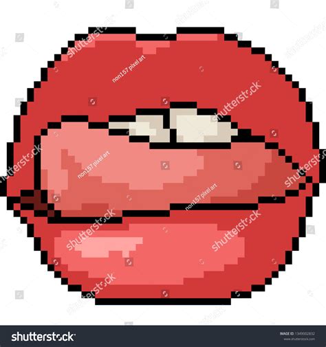 Vector Pixel Art Girl Lip Isolated Stock Vector (Royalty Free ...