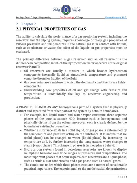 PHYSICAL PROPERTIES OF GAS | PDF | Gases | Phase (Matter)