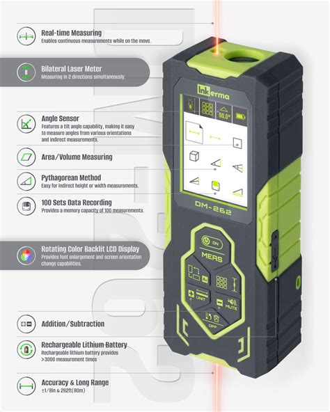 Laser Measurement Tool Inkerma Bilateral Laser Distance Meter