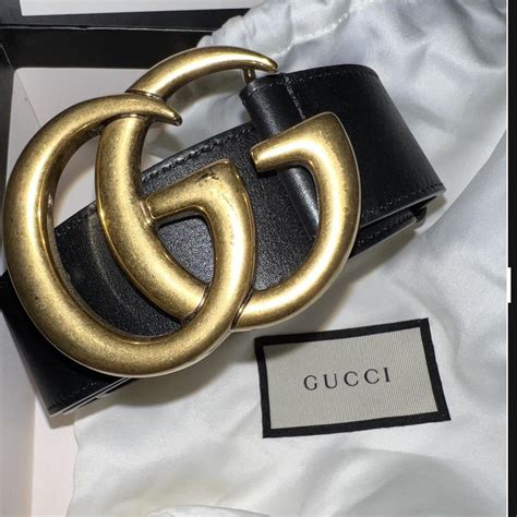 GUCCI LEATHER BELT- GG Buckle Size 80•32 Open to... - Depop