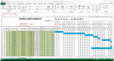 Project schedule template microsoft excel - fessprofessional