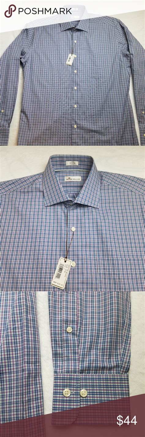 Peter Millar Plaid Dress Shirt NWT Large $125 | Plaid dress shirt ...