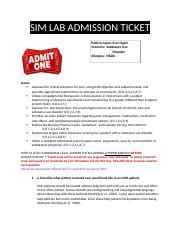 Ogam Ticket Docx Sim Lab Admission Ticket Patient Name Evet Ogam