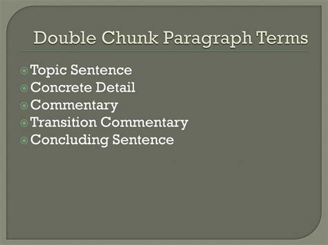 How To Write A Double Chunk Paragraph Ppt Download