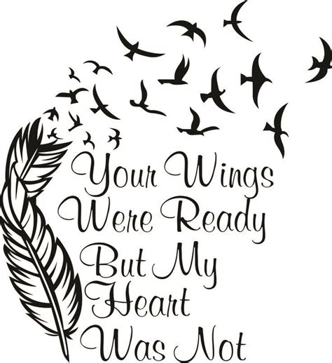 Your Wings Were Ready Cuttable Design Memorial Decals Tattoos