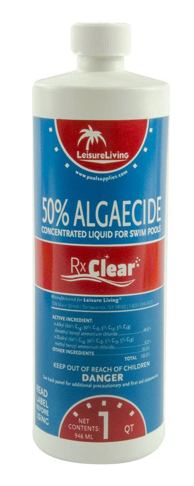 Rx Clear® Swimming Pool Algaecide 50 Plus - 1 qt. - WinterPoolSupplies.com