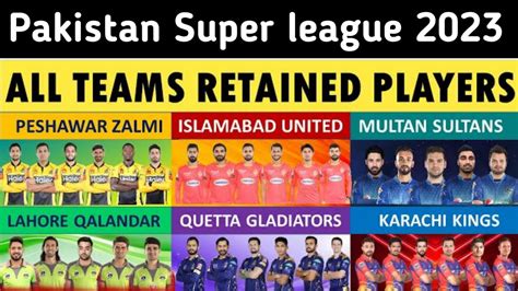 Psl 2023 All Teams Squad All Teams Final Squad Psl 2023 Pakistan Super League All Teams