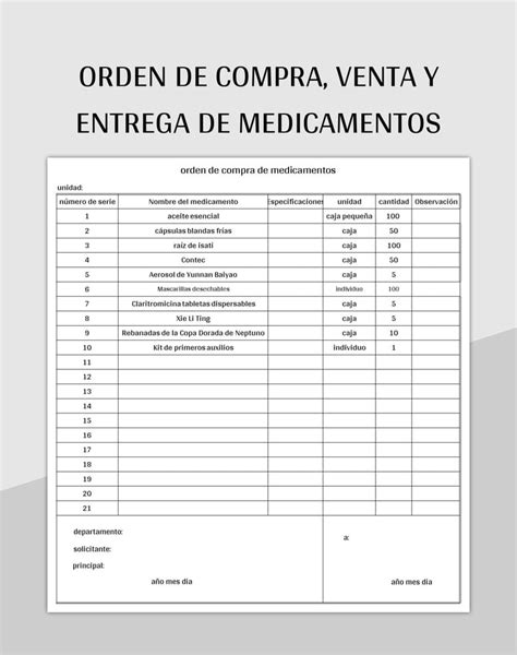 Plantilla De Formato Excel Orden De Compra Venta Y Entrega De