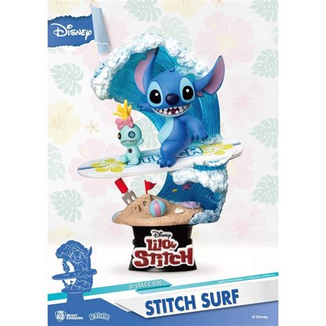 Beast Kingdom Disney S Lilo Stitch Surfs D Stage Series Statue