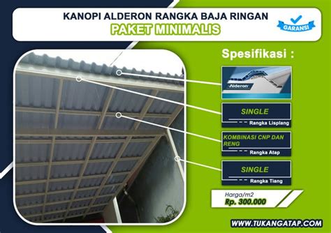 Jual Jasa Pasang Kanopi Baja Ringan Atap Alderon Double Layer Di Lapak