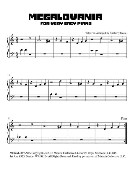 Megalovania From Undertale By Toby Fox Easy Piano Digital Sheet Music Sheet Music Plus