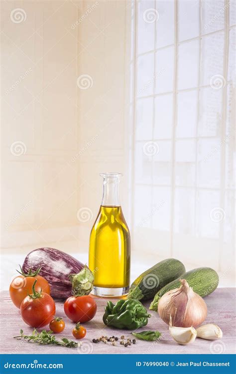 Fresh Vegetable Ingredients for Ratatouille Stock Photo - Image of composed, local: 76990040