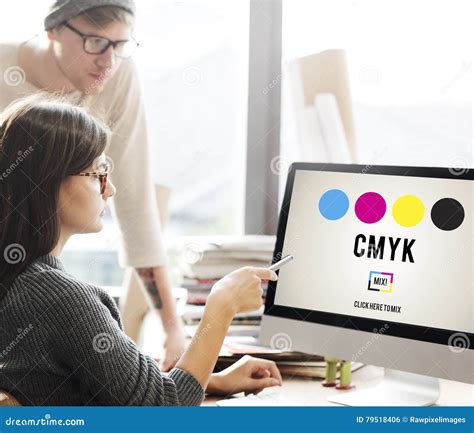 Cmyk Cyan Magenta Yellow Key Color Printing Process Concept Stock Photo