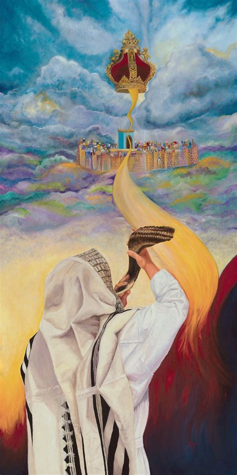 Man Blowing Shofar - Aliza Marton | Jewish artwork, Biblical art, Bible art