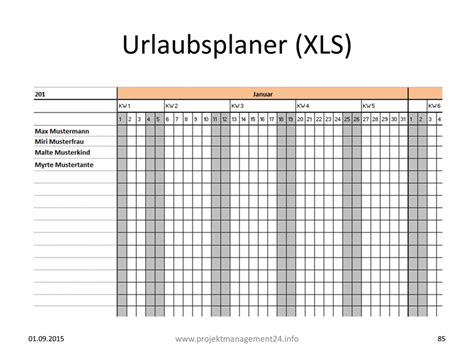 Urlaubsplaner in Excel für Ihr Projektteam erstellen mit Vorlage zum