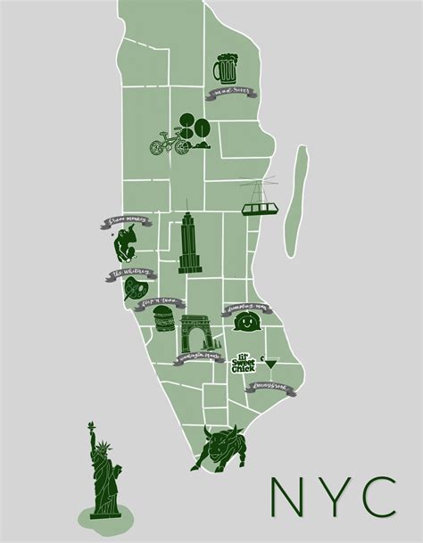 New York Famous Landmarks Map