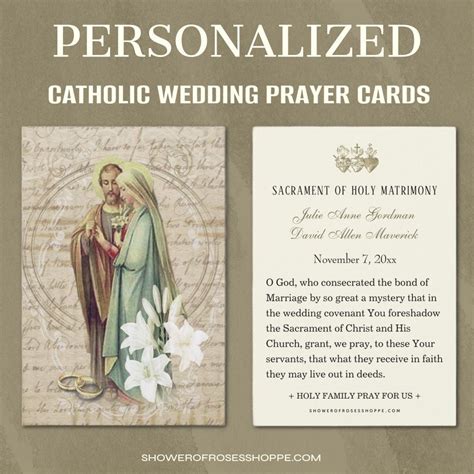 Catholic Wedding Prayer Card Betrothal Mary Joseph | Zazzle | Catholic ...