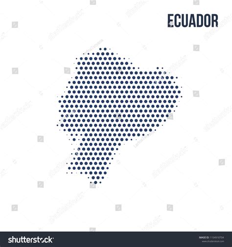 Dotted Map Ecuador Isolated On White Stock Vector Royalty Free